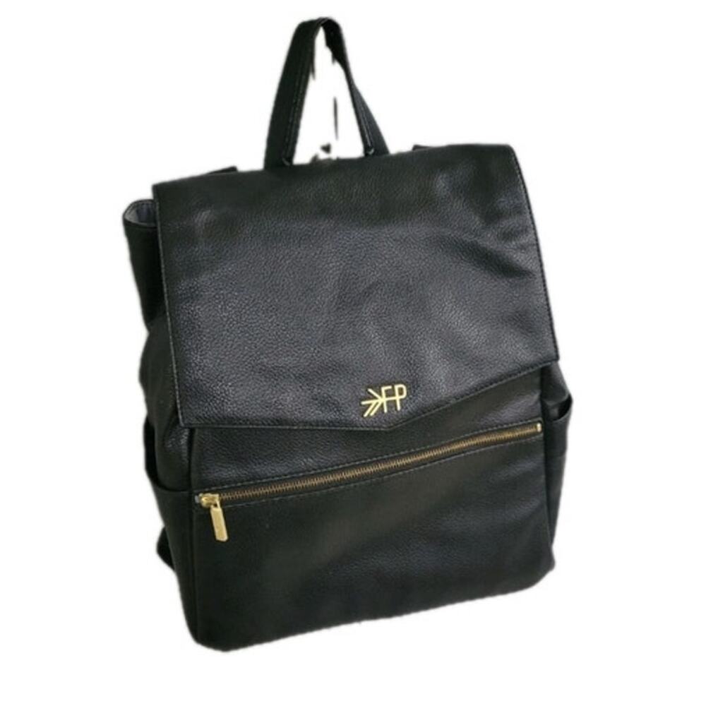 Freshly Picked Classic Diaper Bag Backpack Black Vegan Leather Large‎